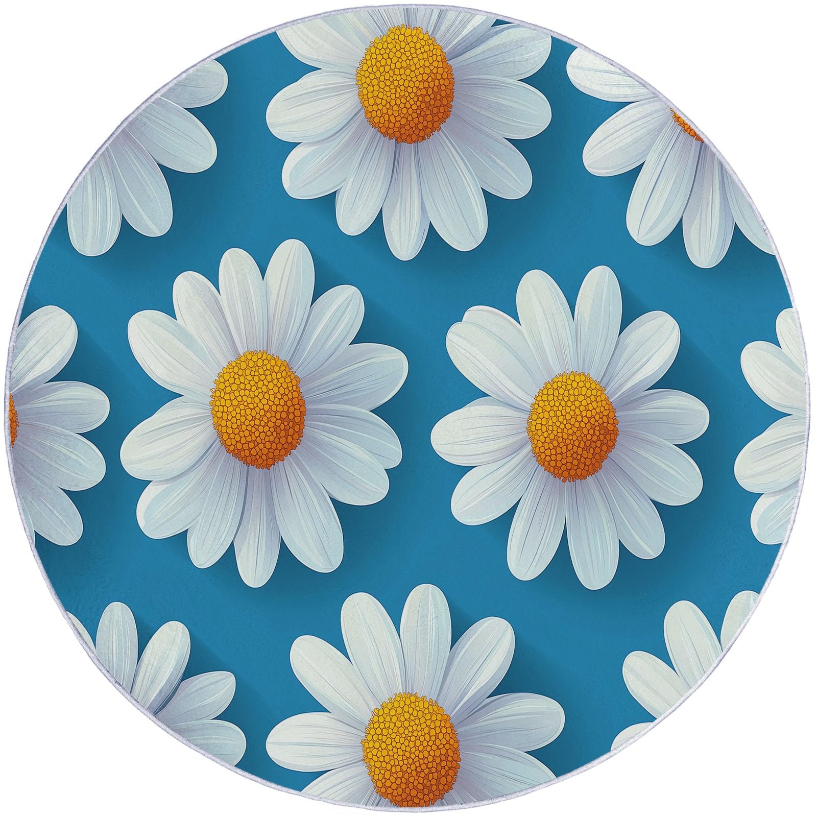 Tappeto rotondo da 245 cm, tappeto antiscivolo moderno in flanella per interni, lavabile, morbido, per cameretta dei bambini, stanza dei giochi, camera da letto, 245 cm, semplice e carino