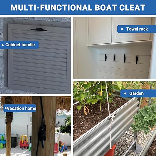 Miniatura 6 de Boat Cleat Black Nylon Dock Cleat Kayak Cleat,3inch,4 inch,5 inch,6 inch,8 inch,4pack with Fasteners