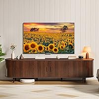 Vista 8 de MXV Soporte de TV moderno de mediados de siglo de 58 pulgadas con puertas correderas, consolas de TV con toma de corriente, centro