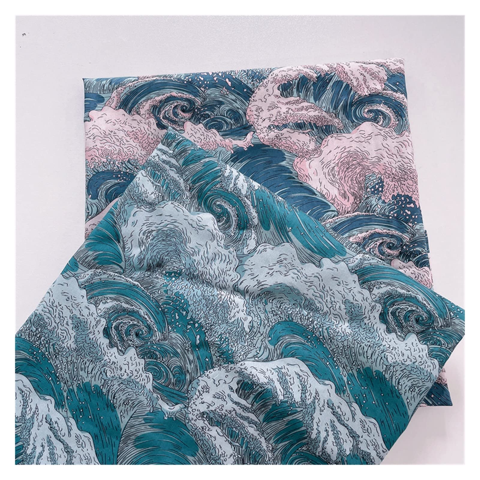 50x145 cm de Tela Poplin de algodón for niños de Vestidos de Tela de Costura Bricolaje Medidor Hecho a Mano Telas (Color : Blue 50x145cm)