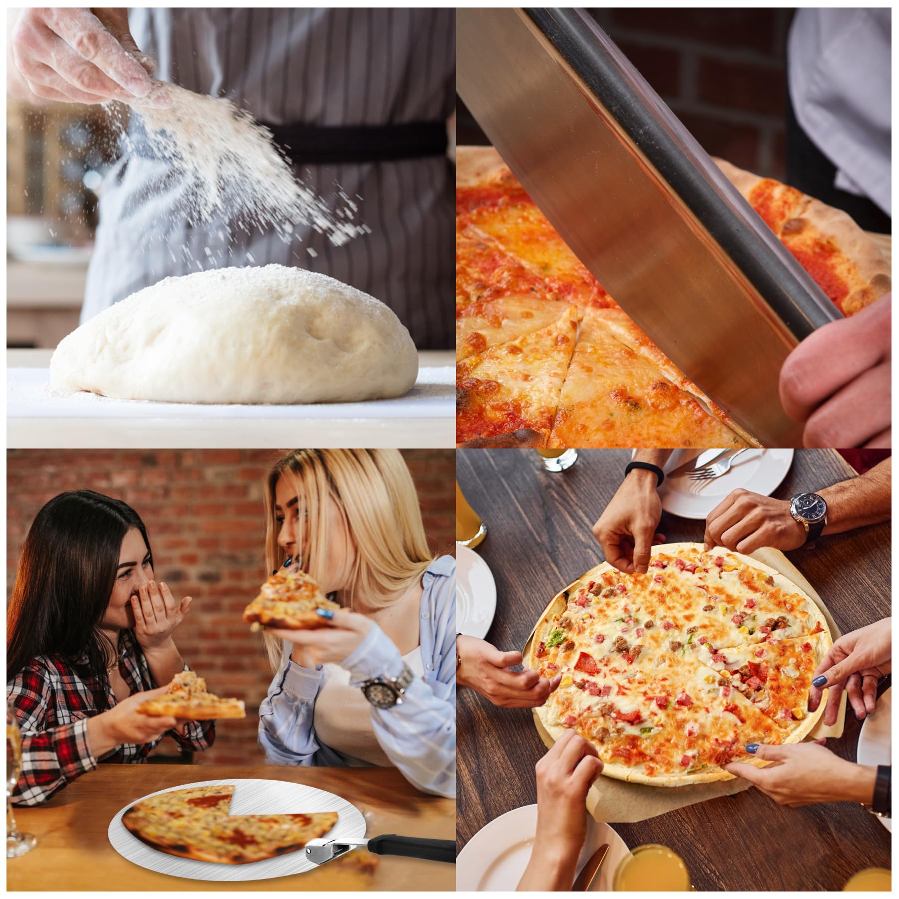 Juego de piedras para pizza: piedra redonda grande de 15 pulgadas para horno y parrilla, piedra duradera y segura para hornear, piedra de cocina resistente a los golpes térmicos con pala de madera