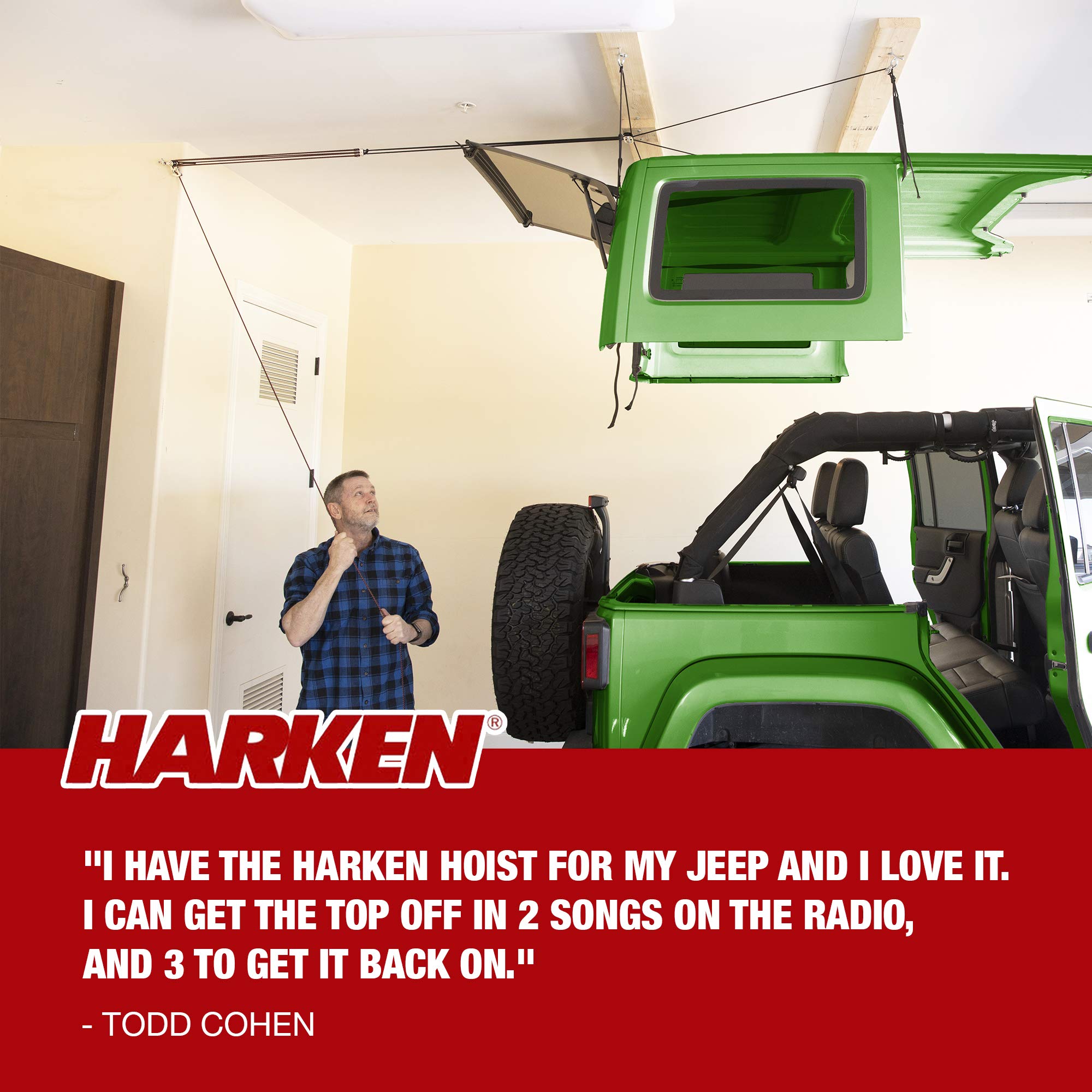 Buy HARKEN Hardtop Overhead Garage Storage Hoist for Jeep Wrangler