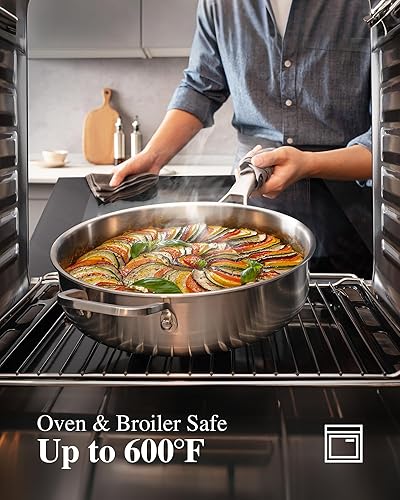 Miniatura 7 de Juego de utensilios de cocina de acero inoxidable, juego de ollas y sartenes de tirador, 13 piezas de utensilios de cocina de inducción de acero