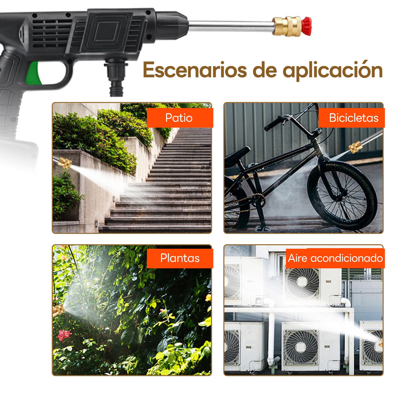 Idropulitrice senza fili da 12 V con 2 batterie, idropulitrice portatile da 320 PSI con tubo da 5 m, ugello regolabile e bottiglia di schiuma, pulitore ad alta pressione per auto, patio, giardino