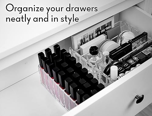Miniatura 6 de Organizador de brillo de labios, 27 espacios de acrílico transparente, vitrina de brillo de labios