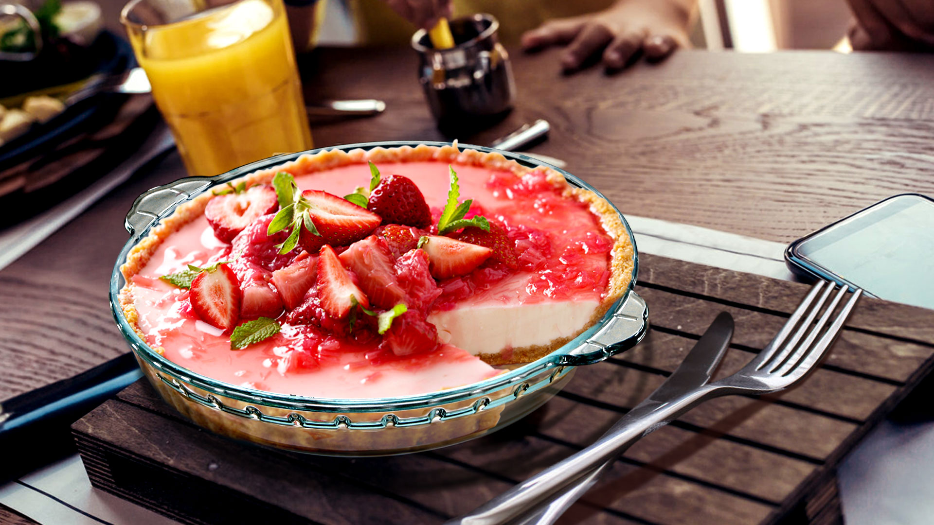 Piatto Da Forno In Vetro Per Torte - Rotondo, Con Manico, 28.2cm - Foto 4