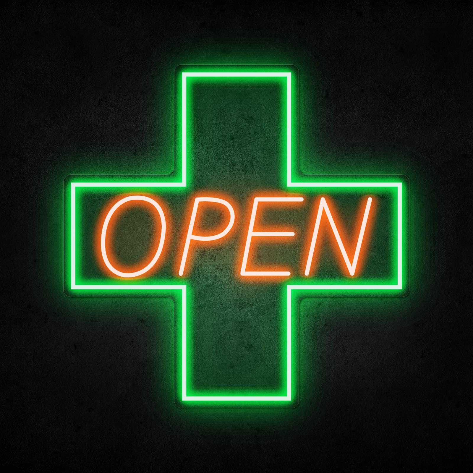 Amazon.com : 20 inch Medical Cross Dispensary Sign OPEN Neon Light