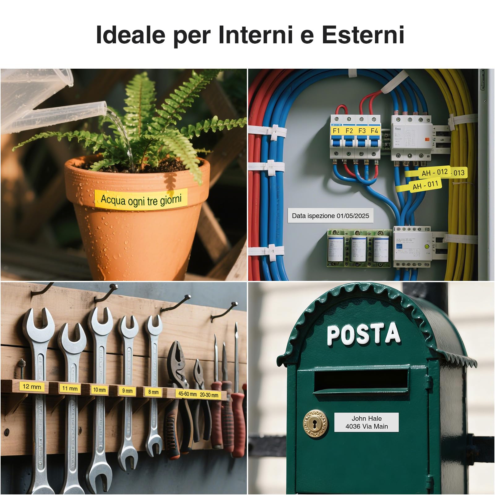 SUPVAN G15M Mini Stampante per Etichette da Tastiera con Batteria, Compatibile 6-15mm Carta/Tubi Termorestringenti, Ideale Casa-Ufficio-Industria, Include 2 Rotoli: 12mm Bianca + Tubi Termo