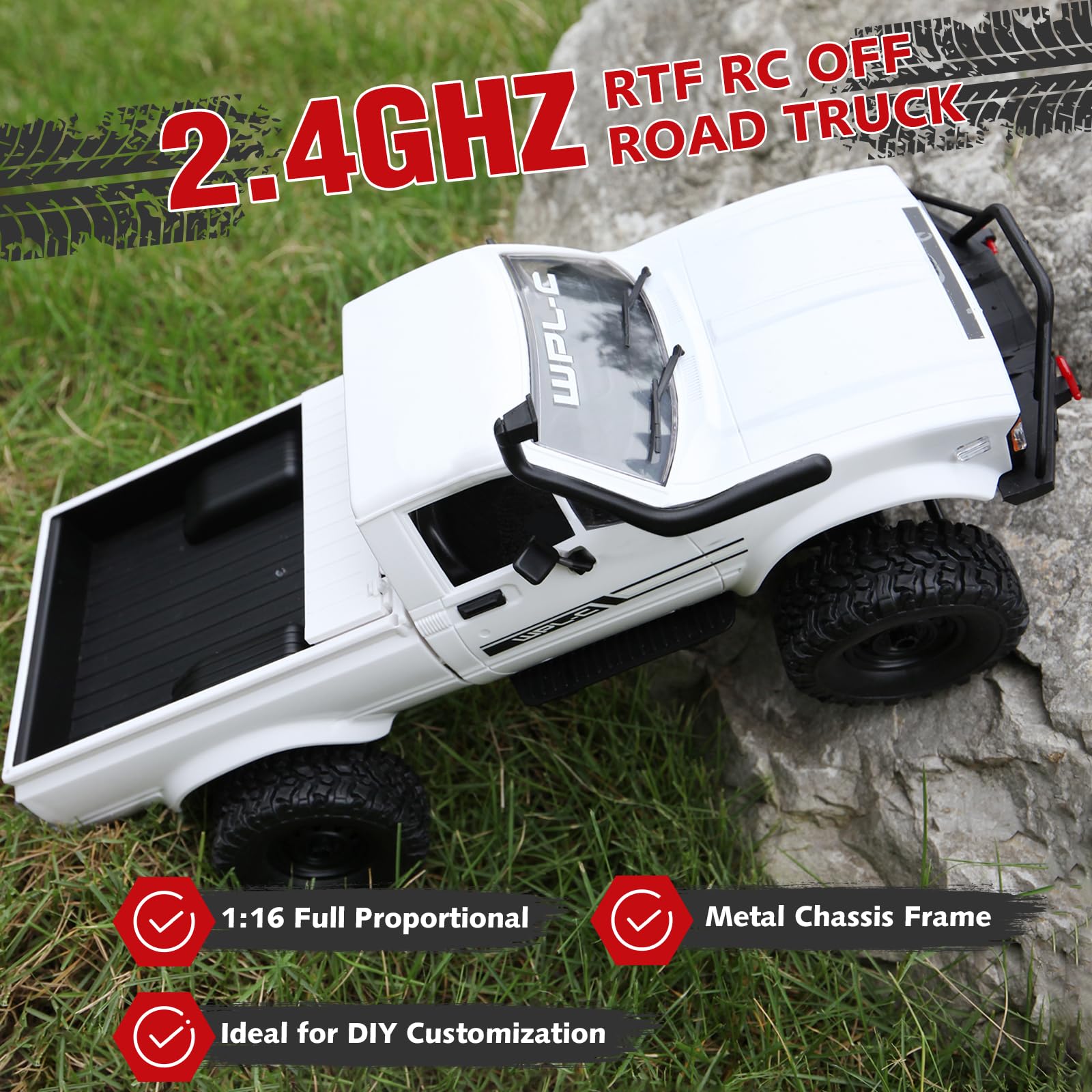 Amazon.com: ARRIS WPL C24-1 RC Rock Crawler 4x4 RC Truck Off Road
