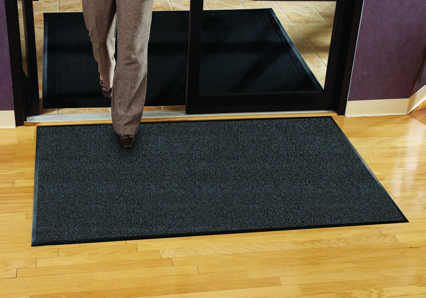 Guardian SS-MAT-20290 Platinum Series Indoor Wiper Floor Mat, Rubber with Nylon Carpet, 3'x19', Grey
