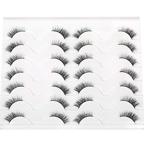 Miniatura 522 de Pooplunch Pestañas postizas de pelo de visón sintético, estilo de ojo de gato, paquete de pestañas postizas naturales esponjosas, paquete múltiple