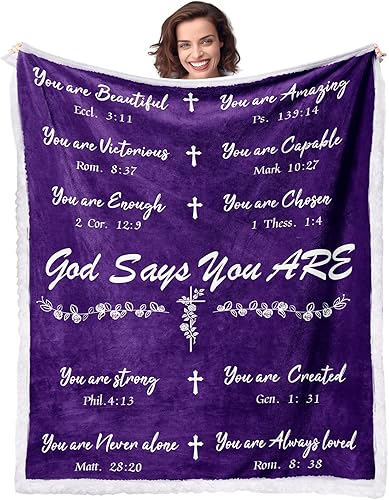 Miniatura 9 de Manta bíblica, regalos religiosos para mujeres, Jesús te ama, 50 x 60 pulgadas, manta suave para mujeres cristianas, regalos de fe para mujer