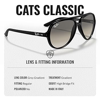 Elizabeth Collinsさん専用 RAY-BAN RB4125 601/32 Cats 5000 Classic Sunglasses Grey