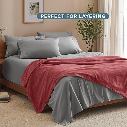 Miniatura 7 de Bare Home Manta de forro polar, manta de viaje, palisandro, manta ligera para cama, sofá, campamento y viajes, microfelpa, manta cálida ultra suave