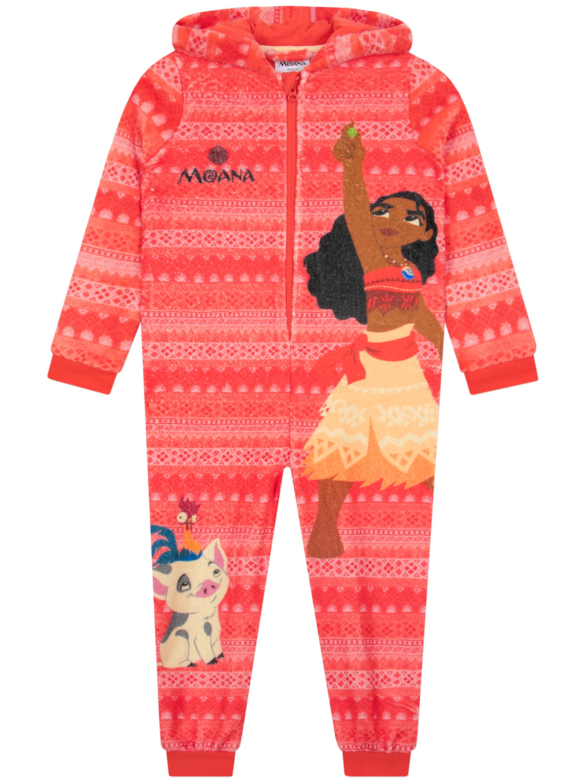 Disney Vaiana Onesie Mädchen, Kuscheliger Schlafoverall Kinder Aus Fleece, Moana Onesie Kinder Für Winter