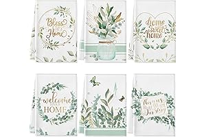 Vibrant Eucalyptus Leaf-Themed Decorative Kitchen Dish Towels