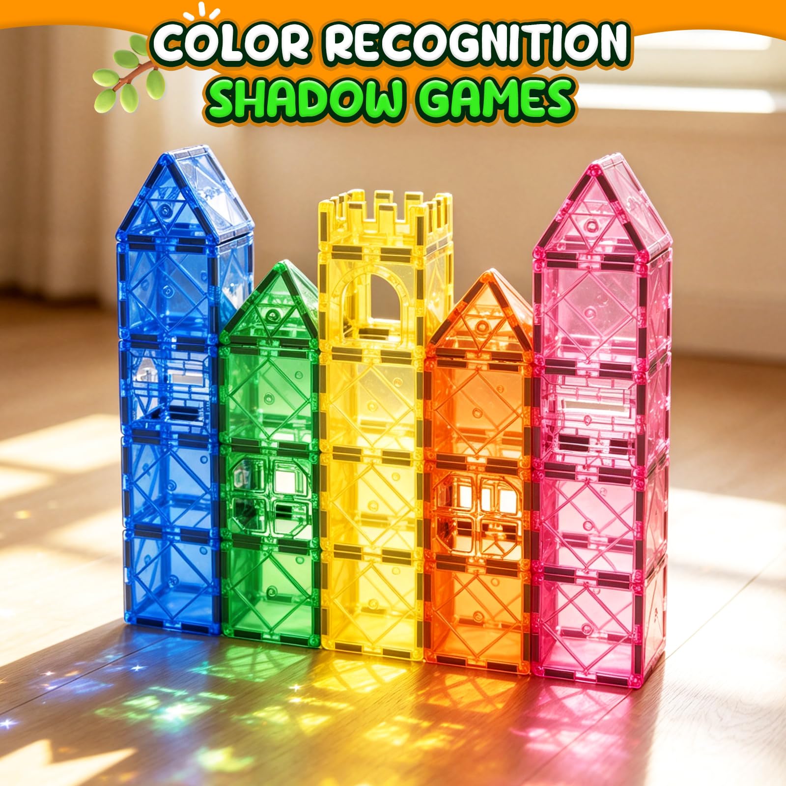 Magnetic Tiles Beginner Set for 3 Year Old Girls & Boys, Learning Toys for Toddlers, Magnetic Blocks for Kids Age 3-5 4-8, STEM Toys Encourage Kids Creativity & Help to Develop Fine Motor Skills
