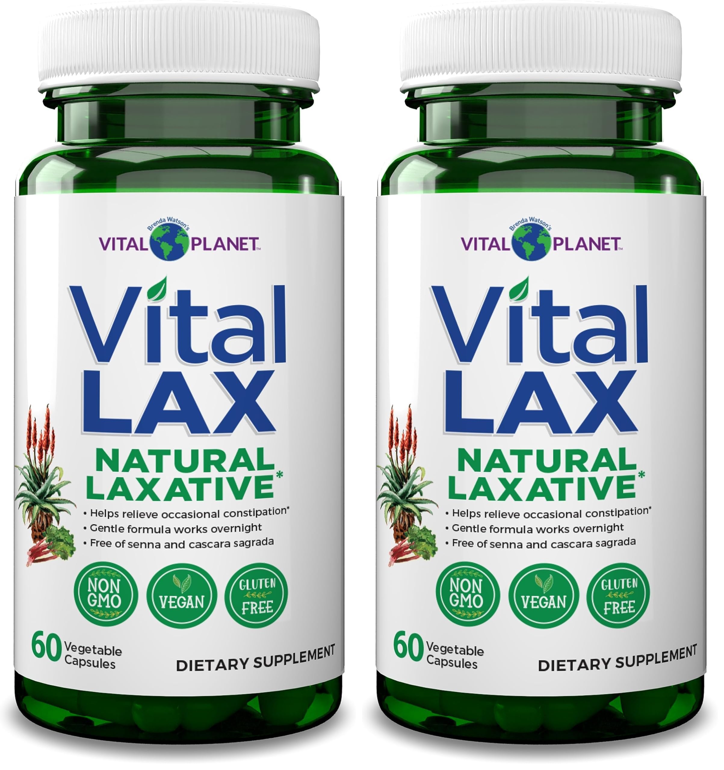 Vital Planet - Vital Lax Natural Laxative Cleanse Supplement for Occasional Constipation, with Magnesium Hydroxide, Slippery Elm, Aloe, and Triphala to Support Bowel Regularity 60 Capsules — Amazon image 7