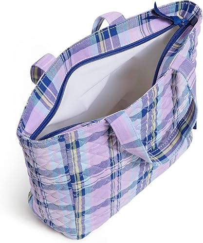 Miniatura 3 de Vera Bradley Lonchera de algodón para mujer, diseño a cuadros de amatista, algodón reciclado, talla única, Amatista Plaid - Algodón Reciclado