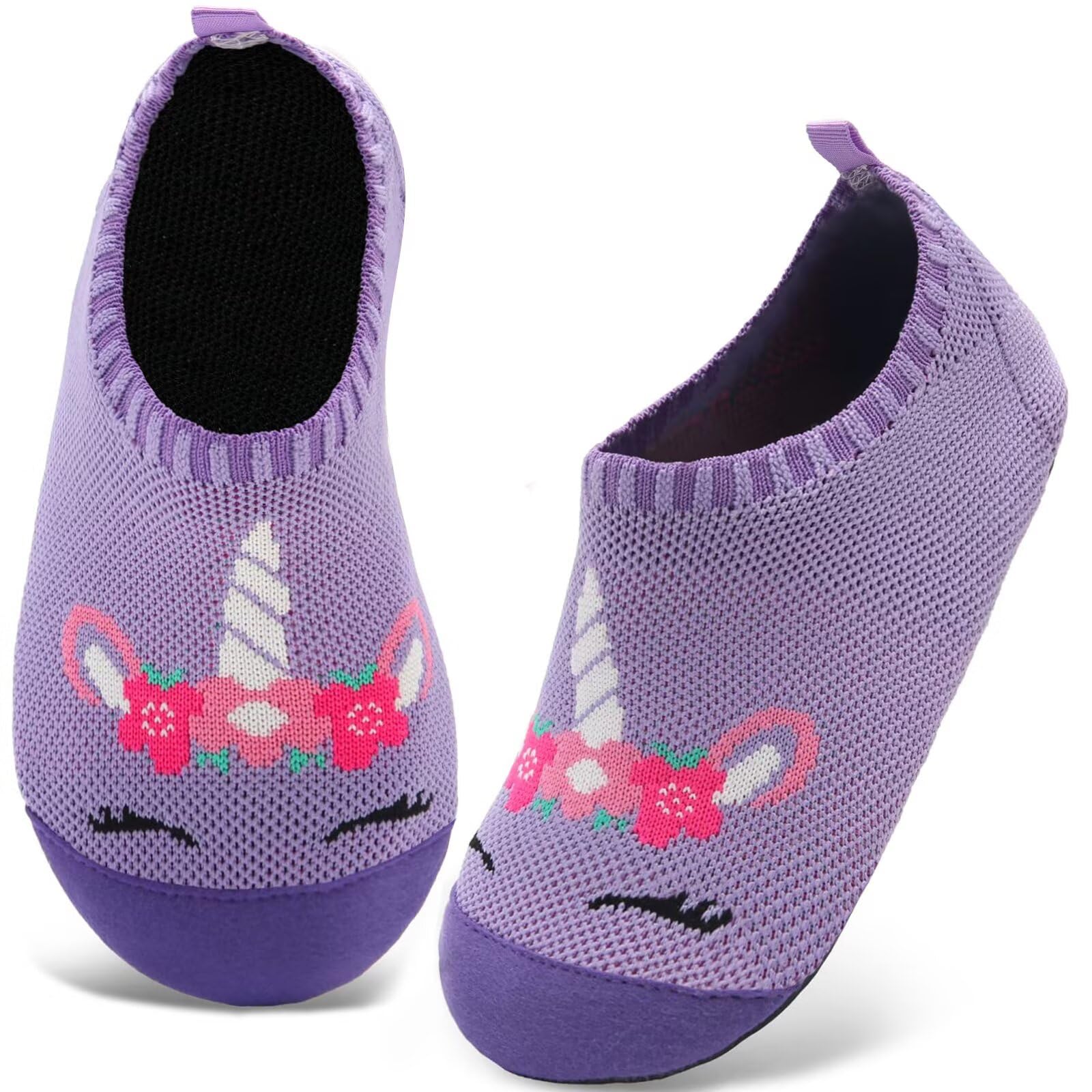 Kyopp Hausschuhe Kinder Junge Mädchen Pantoffeln Atmungsaktive Rutschfest Turnschläppchen Weich Barfussschuhe für Lauflernschuhe Kindergarten Slippers Gr.20-35