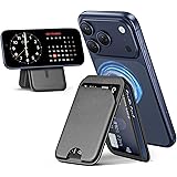 Mag-Safe Wallet Magnetic Wallet for Phone Lightweight Magnetic Phone Pouch Stand Adjustable Leather Mag-Safe Card Holder for iPhone 17/16/15/14/13/12 Series, Not for iPhone 13/12 Mini (Black)