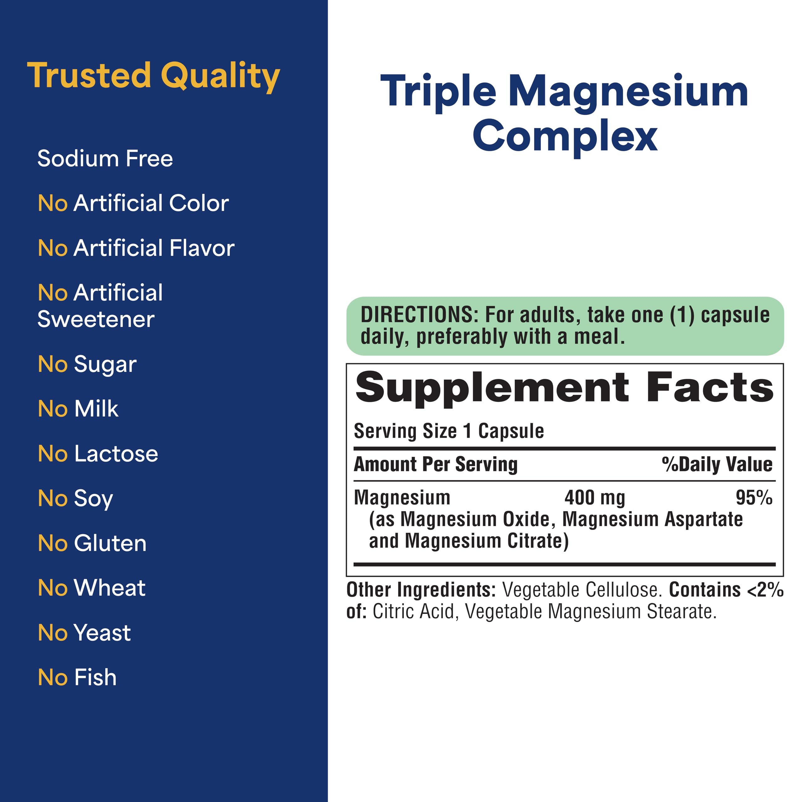 Puritan's Pride Triple Magnesium Complex 400mg, 120 Rapid Release Capsules — Amazon image 8