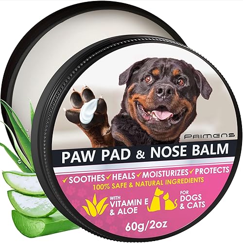 Bálsamo natural para patas de perro, protección de patas de perro para pavimento caliente, cera de pata de perro para patas y nariz secas,