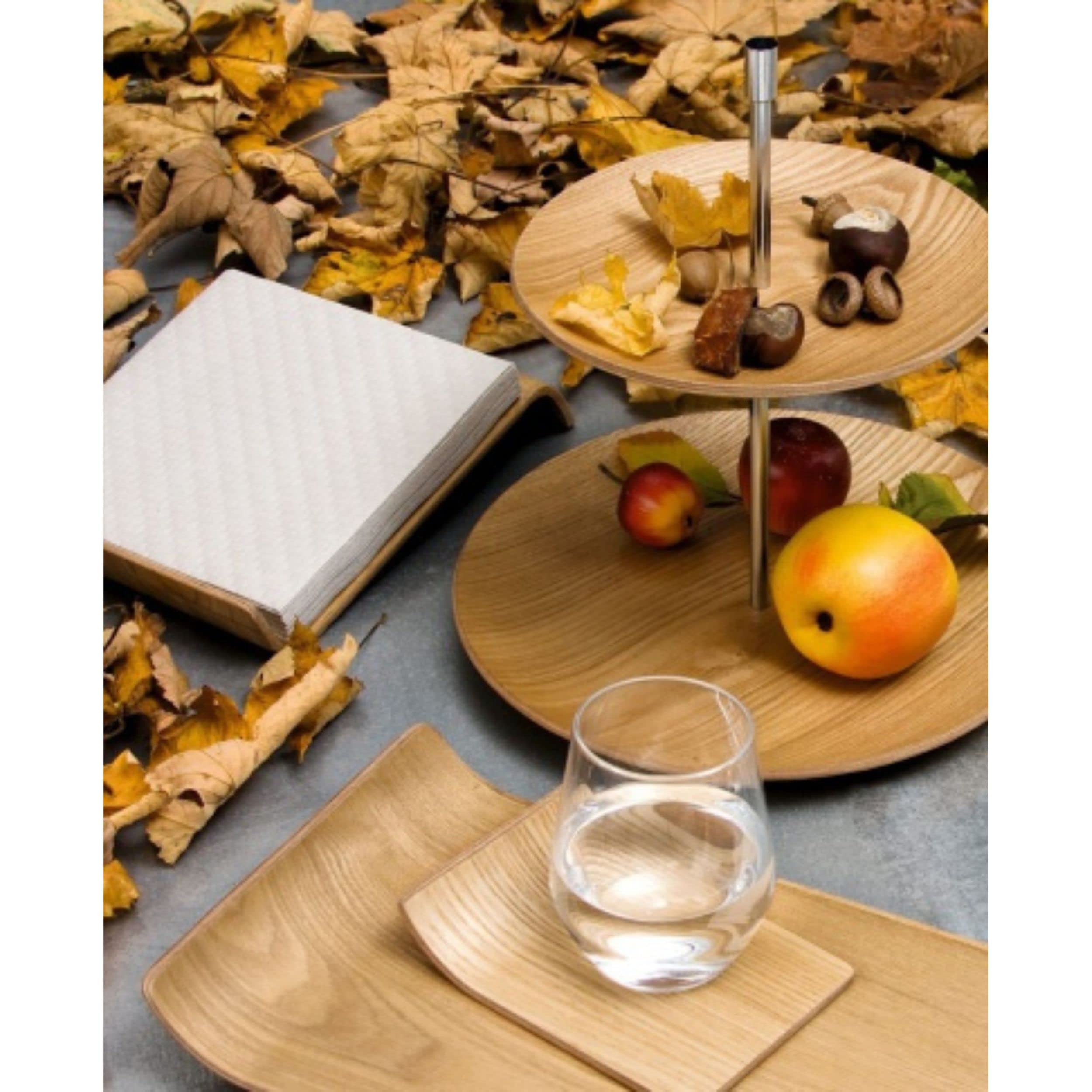 Rundes Serviertablett Aus Massivholz – Schwarz, Mit Erhöhtem Rand, 24 Cm Für Tee, Kaffee & Snacks