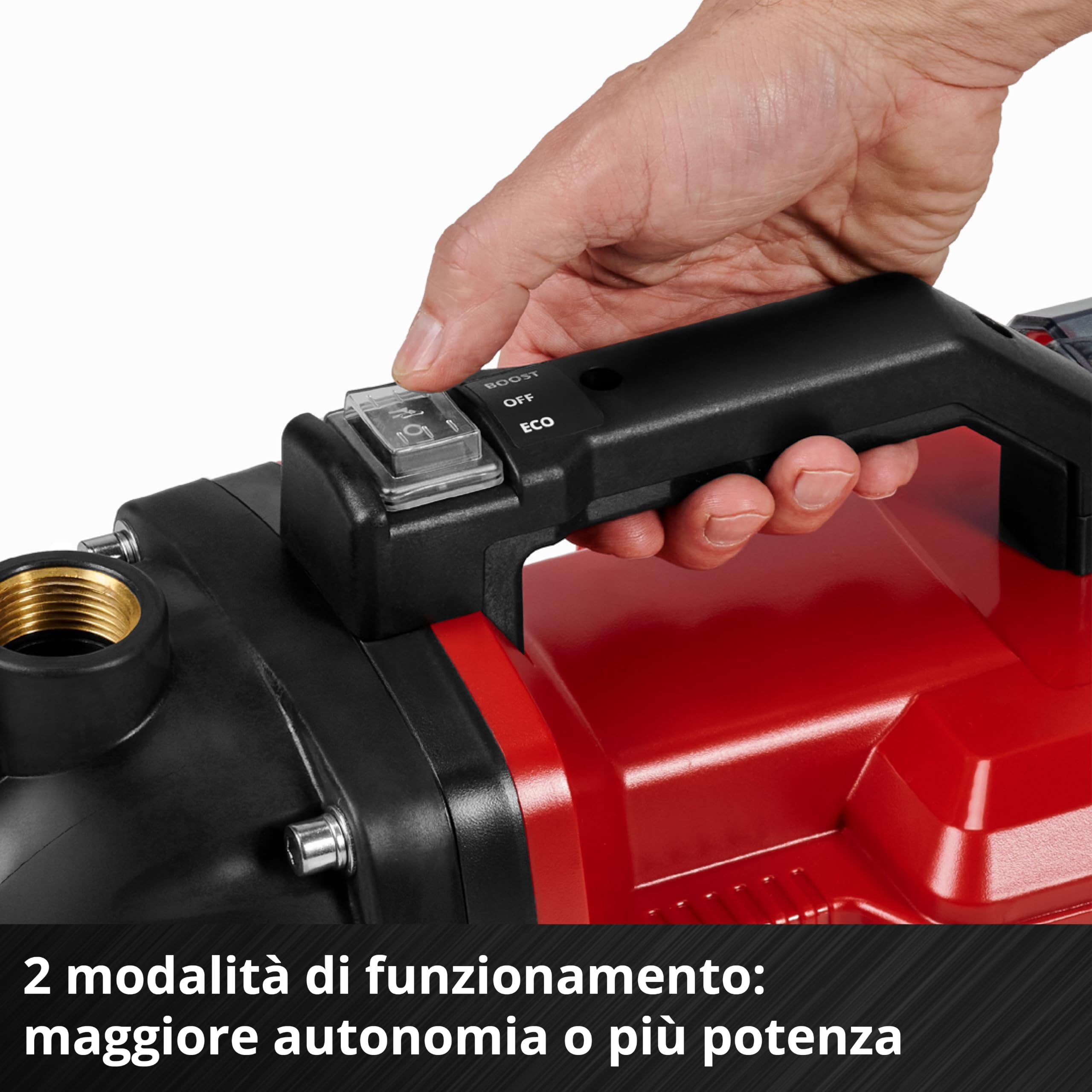 Einhell Pompa da giardino a batteria AQUINNA 36/30 Set Power X-Change (36 V, portata 3000 L/h, altezza mandata max. 26 m, interruttore ECO, incl. tubo flessibile di aspirazione da 4 m, senza batterie)