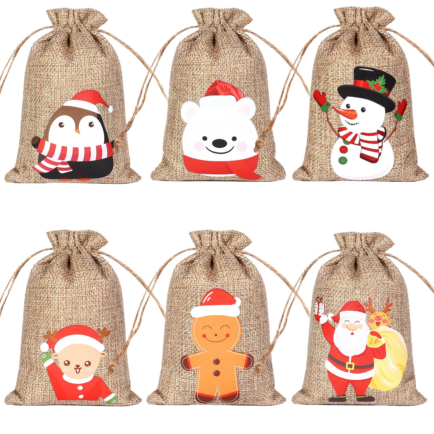 Kleine Weihnachts-Geschenktüten Aus Jute – 36 Stück Mit Kordelzug