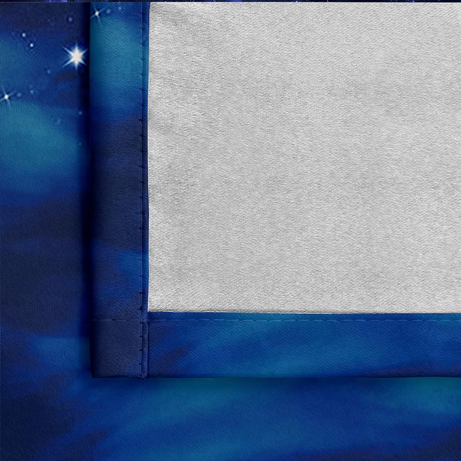 1 Paire de Rideaux Occultant, Rideau Interieur Thermique à Oeillets Paysage de Ciel Étoilé et Nuages Rideaux de Fenêtre pour Chambre Salon Intérieurs, 86x138 CM(LxH), Bleu Marine