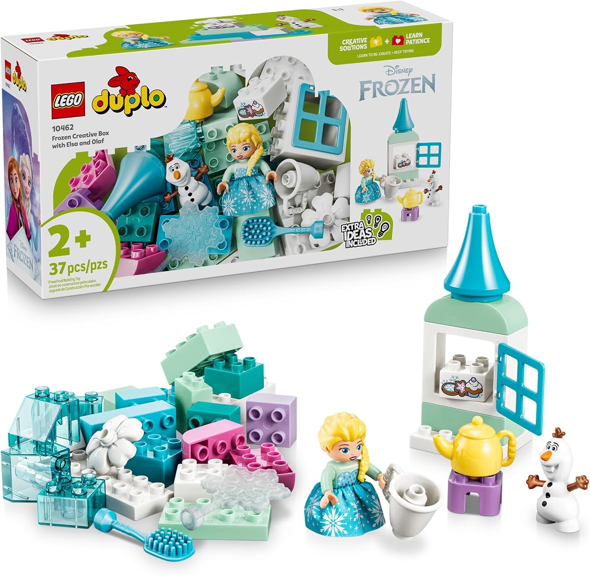 DUPLO Disney Frozen Creative Box with Elsa and Olaf 10462 | Building Toys for Toddlers, Ages 2+, Sturdy Build for Pretend Play, Develops Fine Motor Skills, 37 pieces, Gift for Birthdays