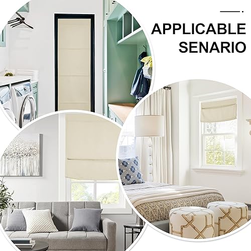 Miniatura 7 de NICETOWN Persianas magnéticas opacas para puerta, sin taladro, cortina de puerta francesa enrollable para ventana, con aislamiento térmico para