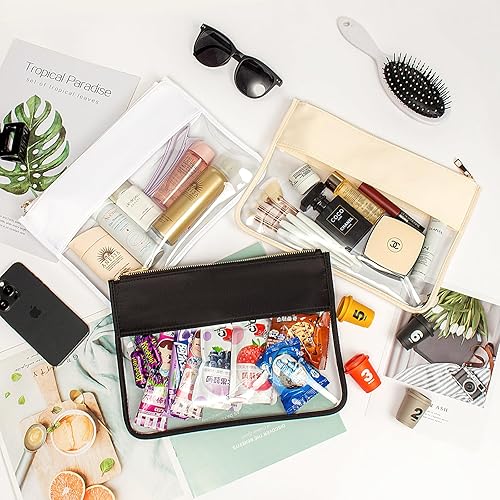 Miniatura 7 de Bolsa de maquillaje transparente para viajes, con cremallera, bolsa de cosméticos transparente para mujeres, bolsa impermeable para aperitivos,