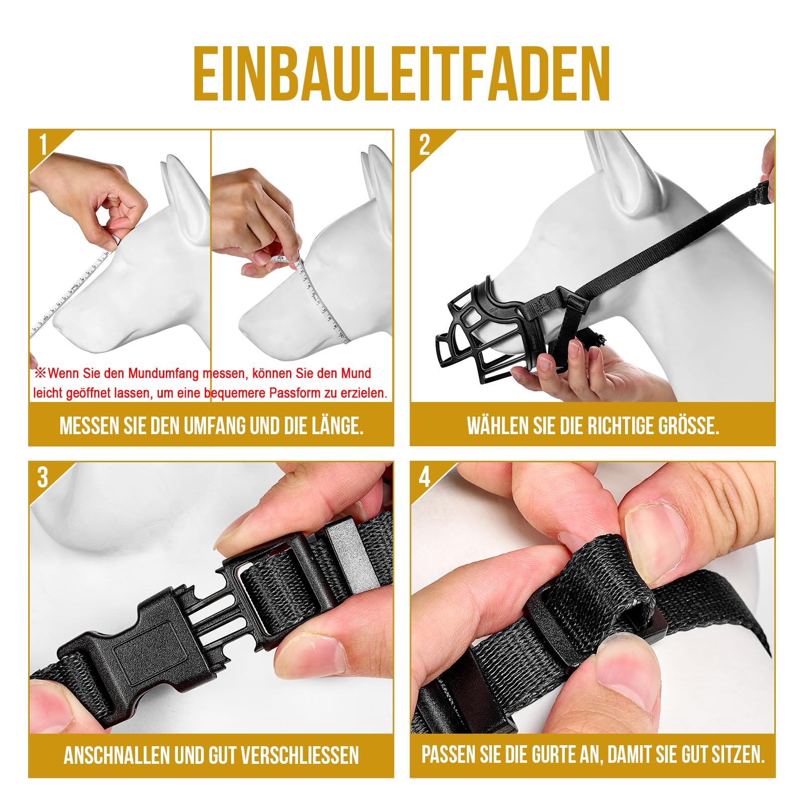 OneTigris Muselière souple pour chiens en caoutchouc résistant avec sangle réglable Convient pour les chiens de moyenne et grande taille Prévention des aboiements et morsures - Taille XL (5)