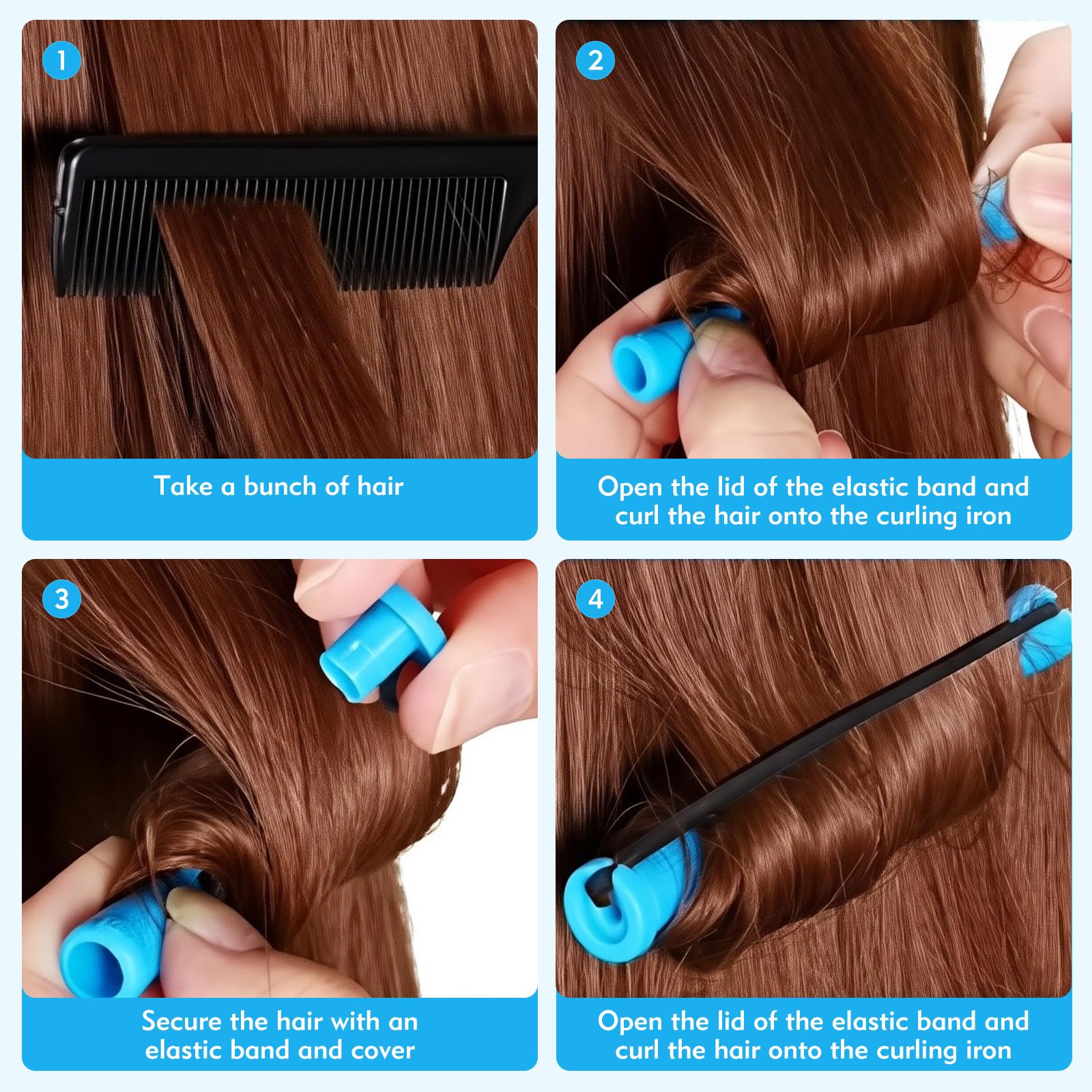 60PCS Perming Rods, Hair Rollers Suitable for Long Hair Short Hair, Adults and Children, Gentle, Easy (Blue) - Image 4