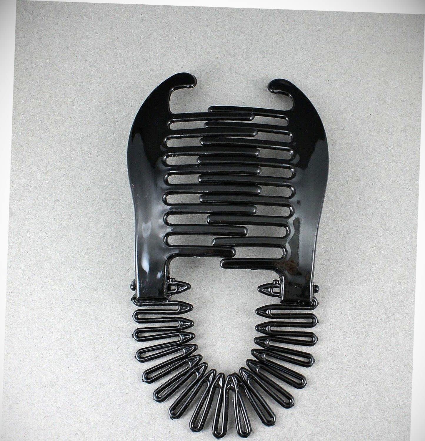 Perfect Hairstyle with Our Hair Accessories Black Plastic Interlocking Banana