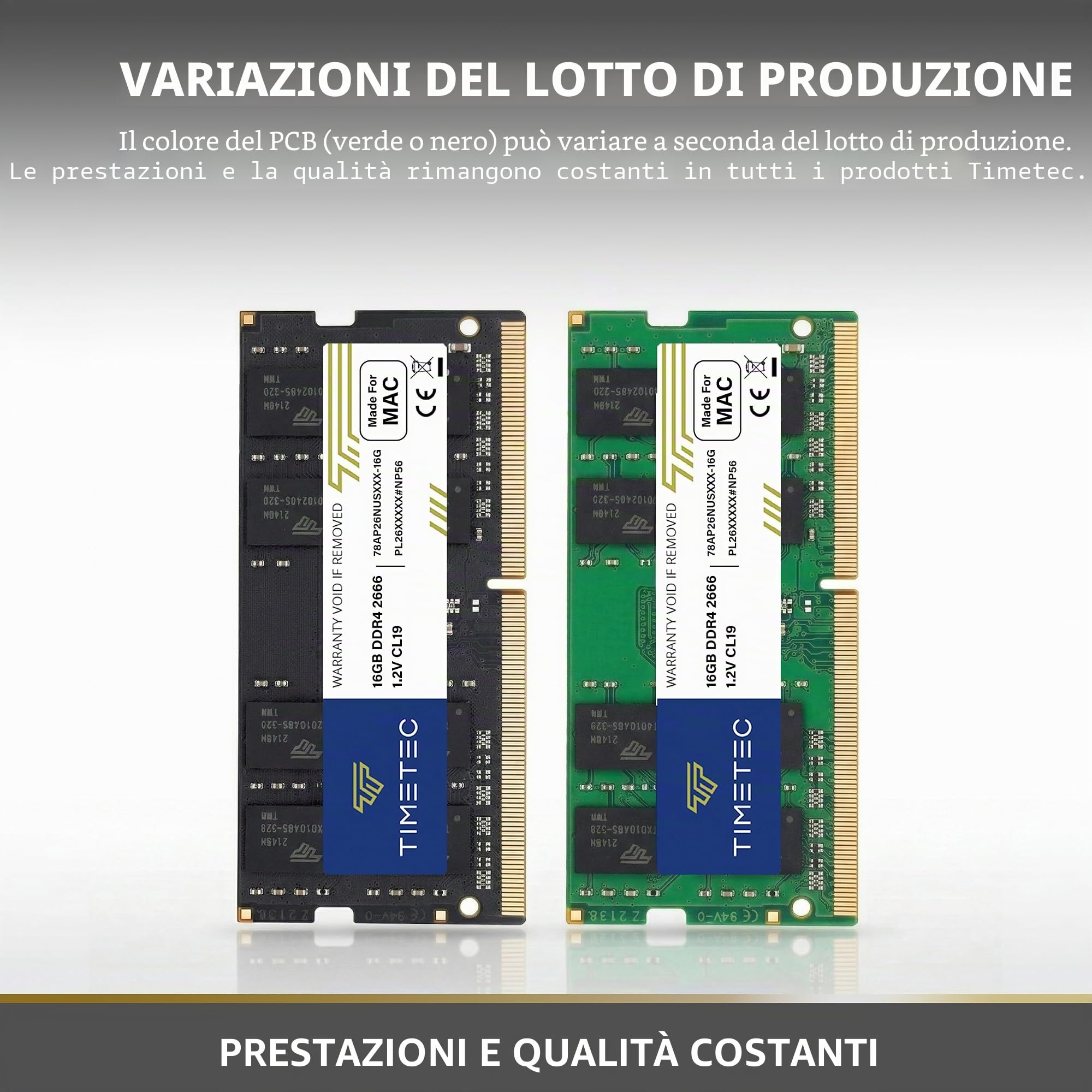 Timetec 64GB KIT(4x16GB) Compatibile con Apple DDR4 2666MHz per iMac (20,1/20,2) di metà 2020 / iMac (19,1) di metà 2019 da 27 pollici con display Retina 5K RAM PC4-21333/PC4-21300 Mac