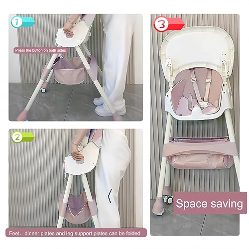 Miniatura 7 de Sillas altas 6 en 1 para bebés y niños pequeños (rosa 1)