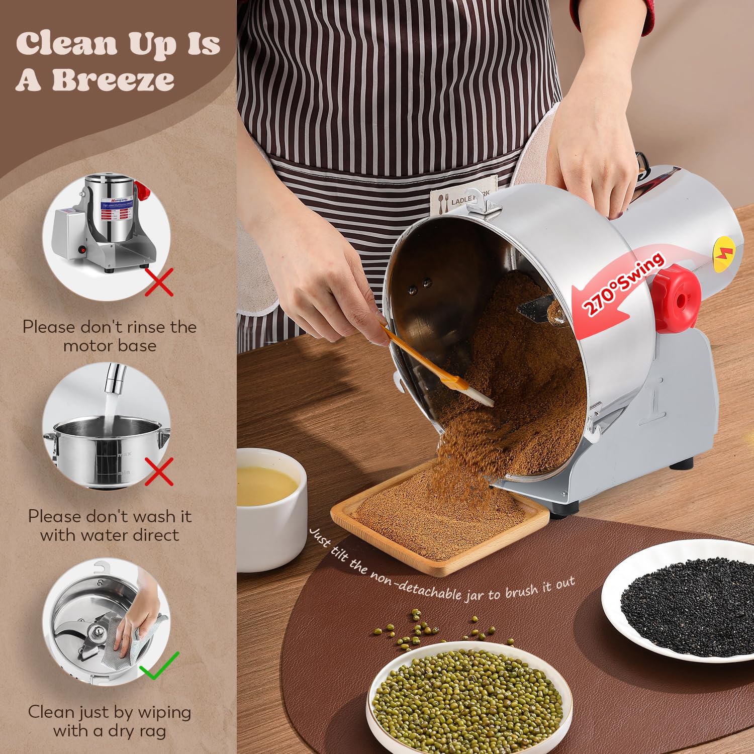 Mixer Grinder Moongiantgo 400W Multifunction Smash Machine - Grain