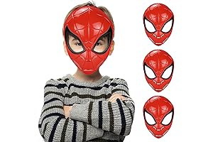 3PCS Spiderman Face Mask for Kids Superhero Costume (3PCS-Red)