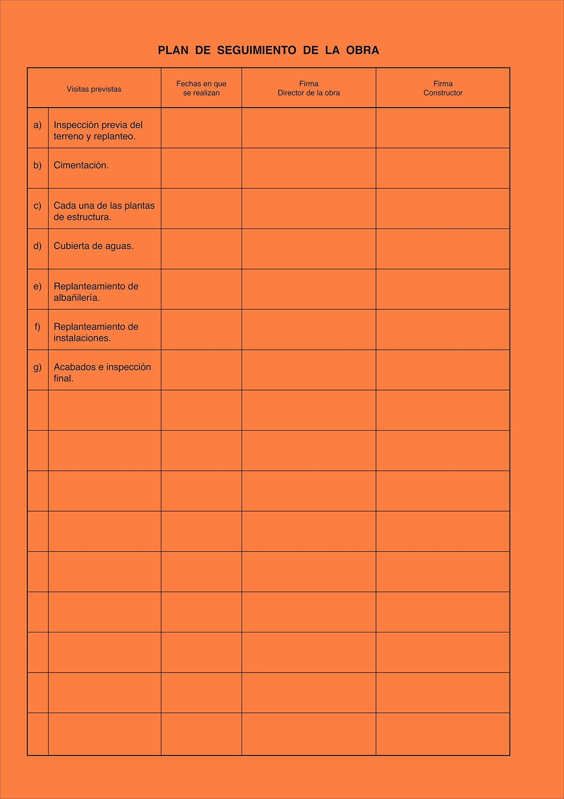 LIBRO DE ÓRDENES Y ASISTENCIAS. A4, 25 folios triplicados y numerados.