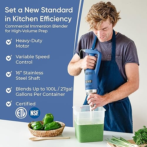 Miniatura 2 de TK - Batidora de inmersión comercial, motor de velocidad variable de 500 vatios0.5 HP, 16.000 RPM resistente con garantía de rendimiento, 16 pulgadas