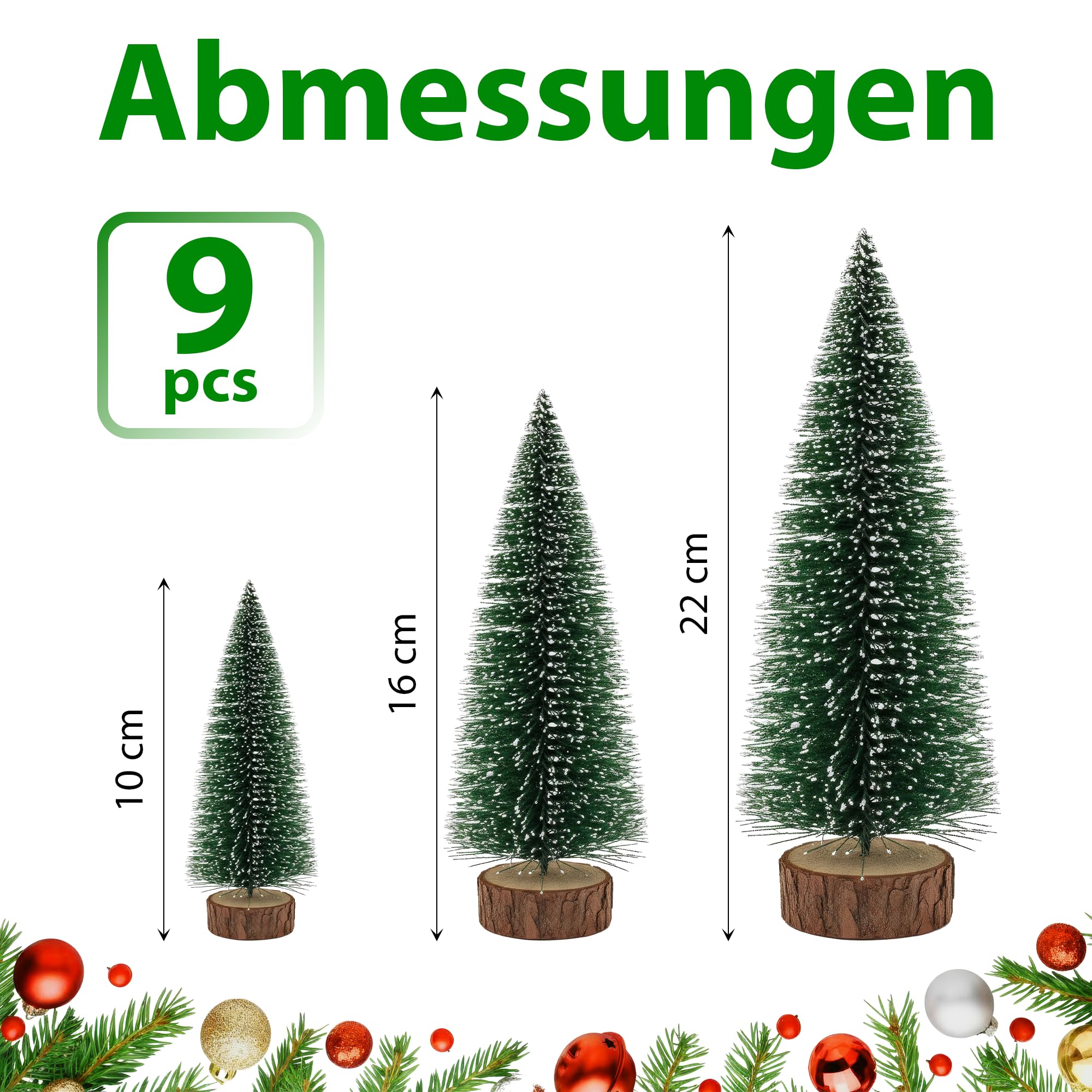 Dekoracja stołu, mała choinka 10 cm/15 cm/20 cm – zielona miniaturowa choinka, sztuczna dekoracja bożonarodzeniowa