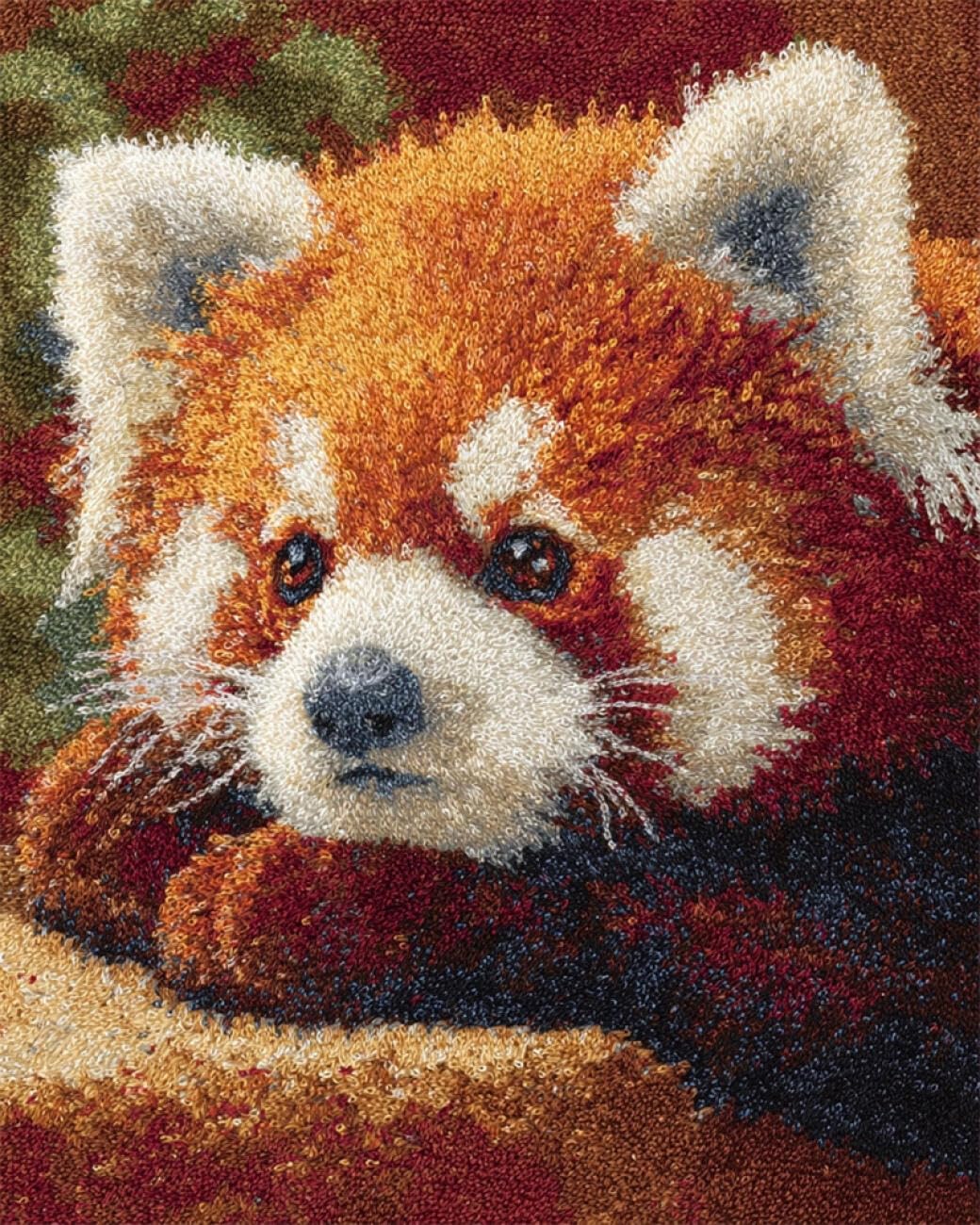 Henypt DIY Latch Hook Rug Kit Portrait of a red Panda 80x115cm