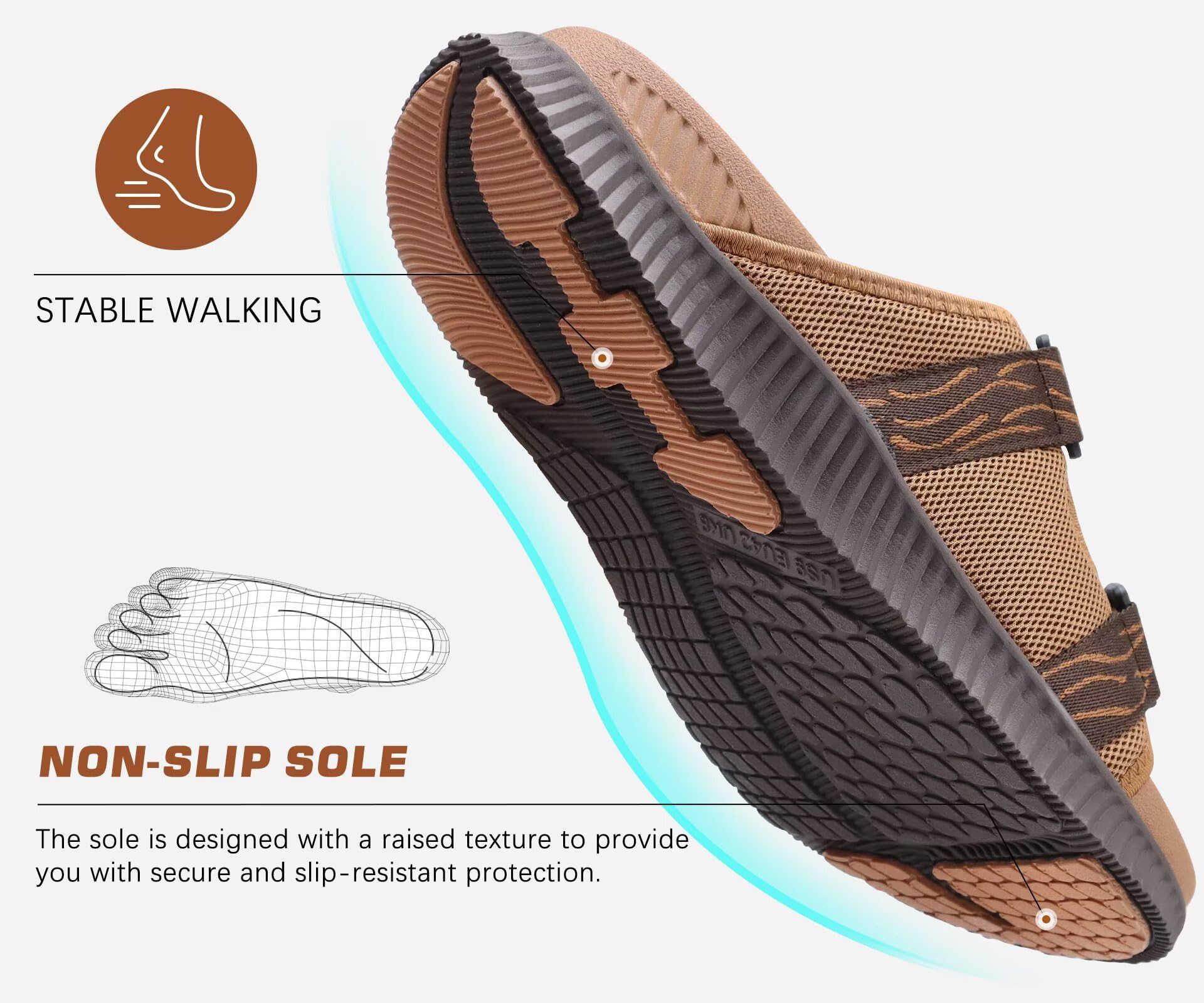 KuaiLu Sandali Sportivi Uomo Comode Camminata Ortopediche Fascite Plantare Memory Foam Ciabatte Estive Leggero Regolabile Antiscivolo Plateau Sandalo