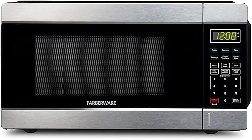 Farberware Microondas para encimera de 1000 vatios, 1.1 pies cúbicos, horno microondas con iluminación LED y bloqueo para niños, perfecto para