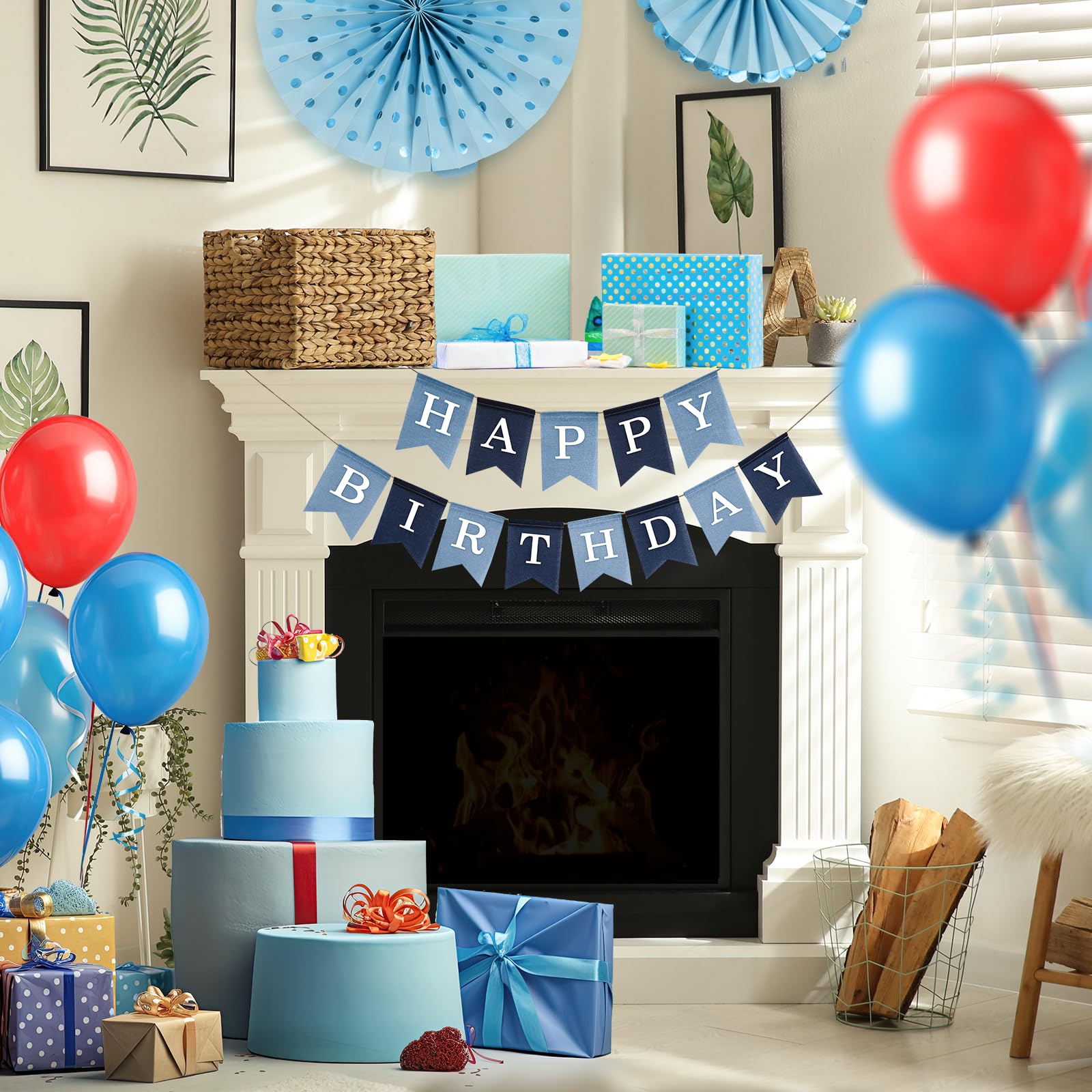 Striscione Olografico Per 5° Compleanno – Blu – Lunghezza 3,9 M – Decorazione Per Festa Interna/Esterna - 3