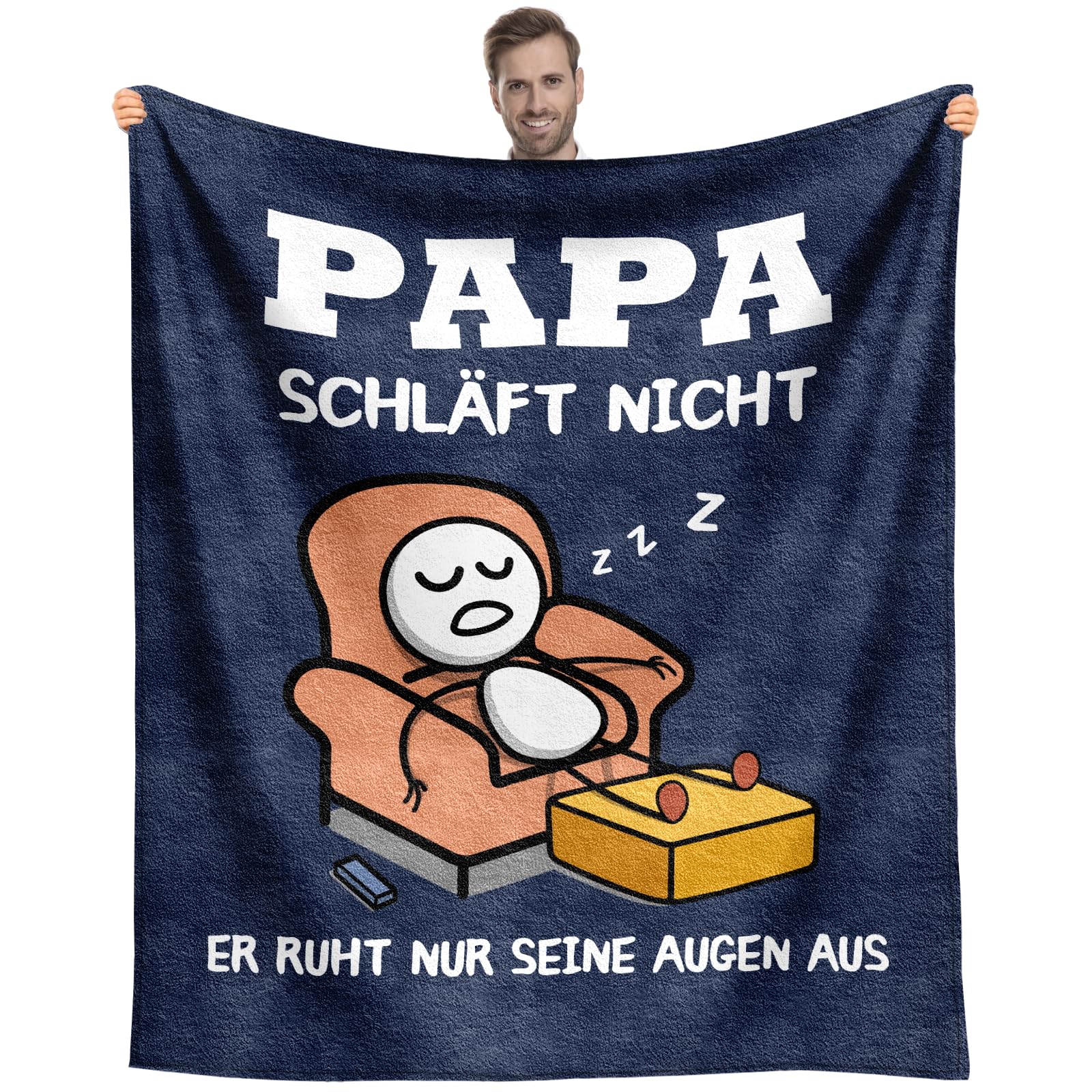 SDOES Vatertagsgeschenk für Papa, Papa Geschenk, Geburtstagsgeschenk für Vater, Kuscheldecke Geschenk für Vater von Tochter und Sohn (1.3 X 1.5 M Flanell)