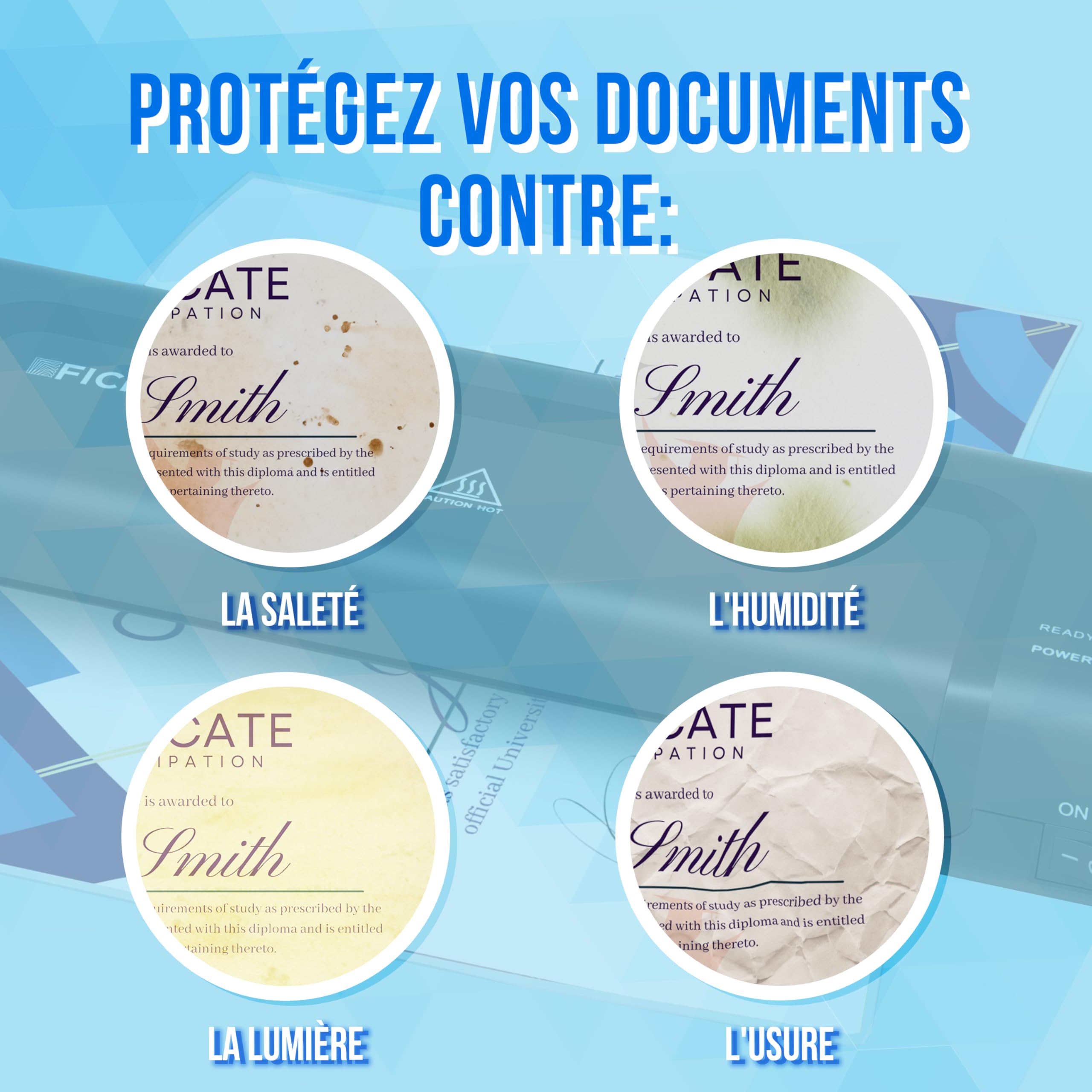 Silvergear Plastifieuse A4 A5 A6 Rapide avec 5 Films de Plastification pour Maison Bureau Ecole